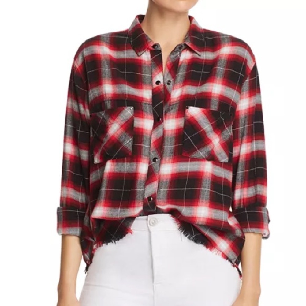 Rails Leo Snap Front Shirt in Carmine Black/Grey (Med)